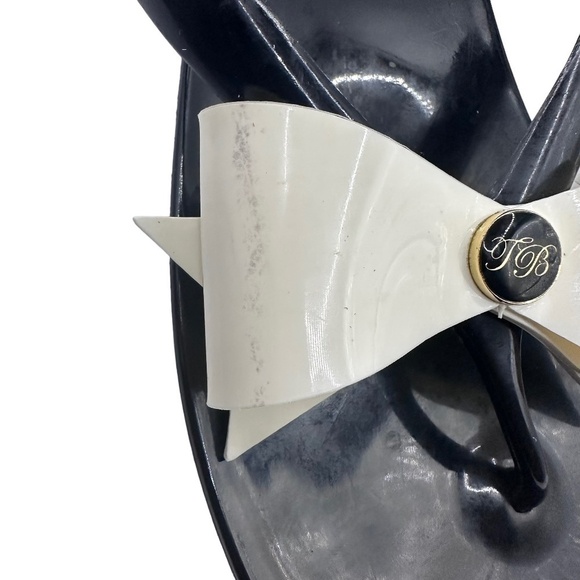Ted Baker Black and White Jelly Bow Flip Flops Size 10.5 - Picture 5 of 10